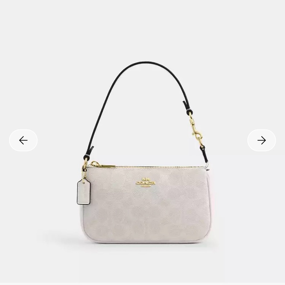 Nolita 19 Coach Light Cream Shoulder Bag with Gold Accents